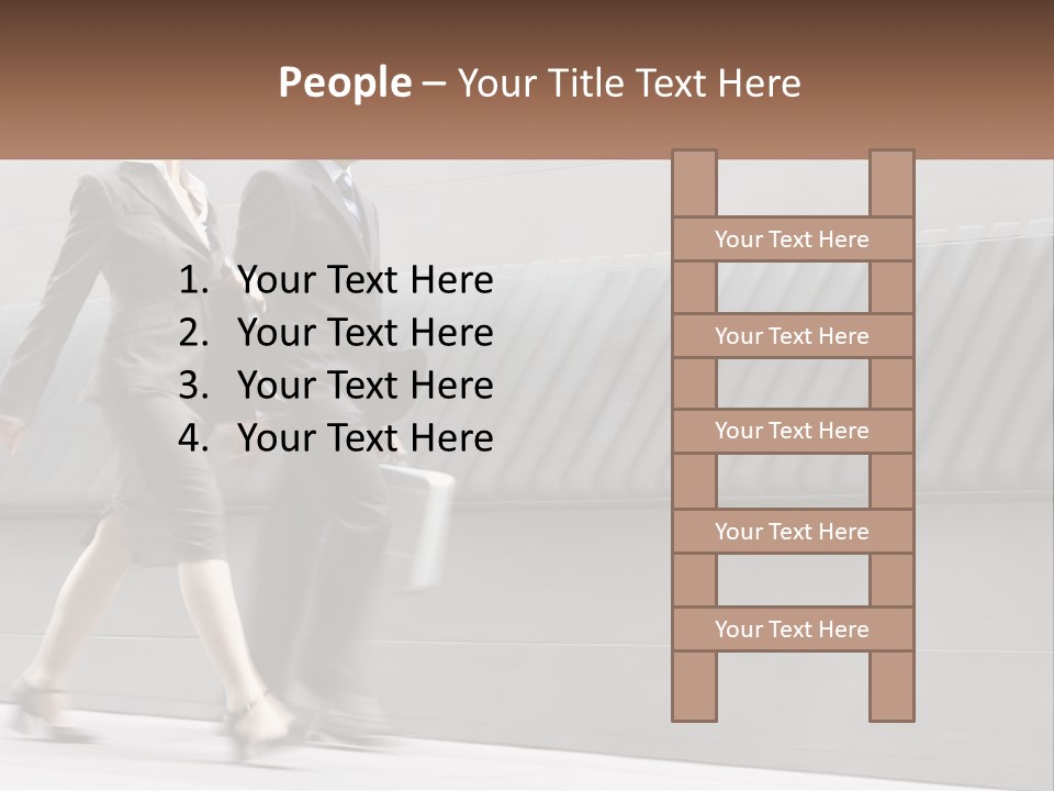 A Business Man And Woman Walking Down A Street PowerPoint Template