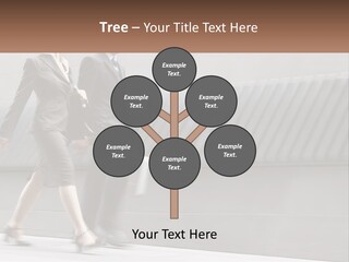 A Business Man And Woman Walking Down A Street PowerPoint Template
