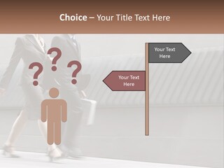 A Business Man And Woman Walking Down A Street PowerPoint Template