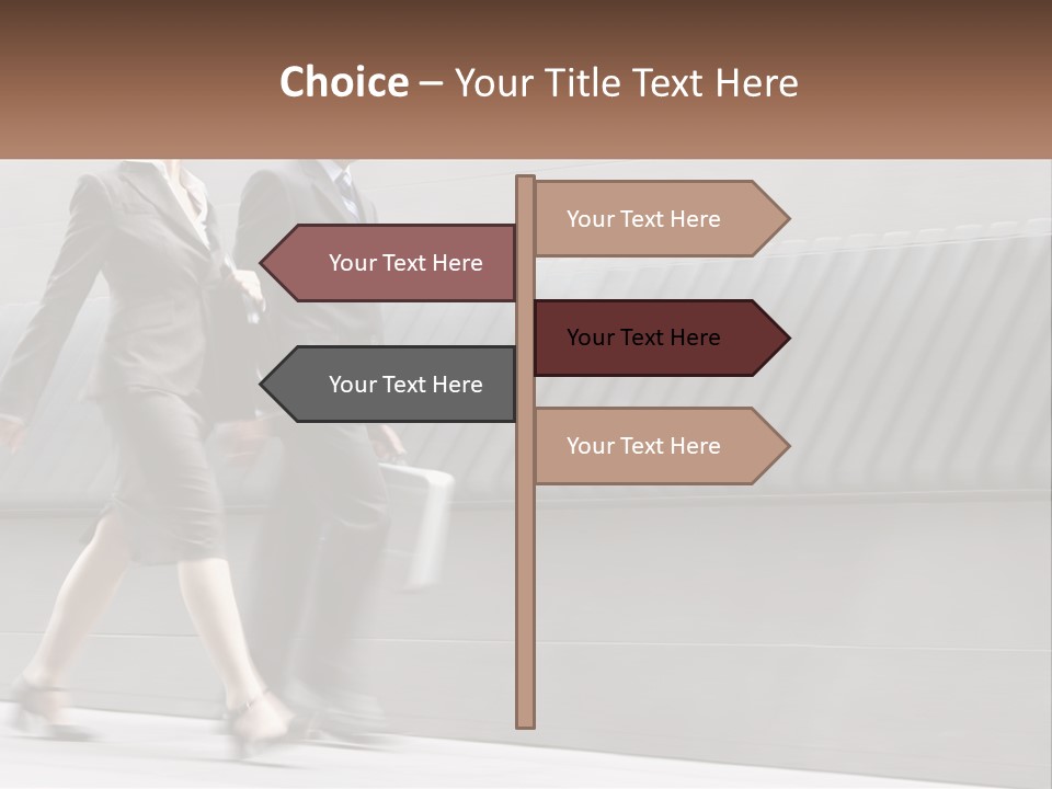 A Business Man And Woman Walking Down A Street PowerPoint Template