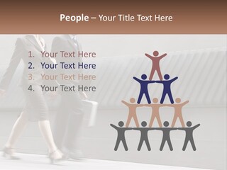 A Business Man And Woman Walking Down A Street PowerPoint Template