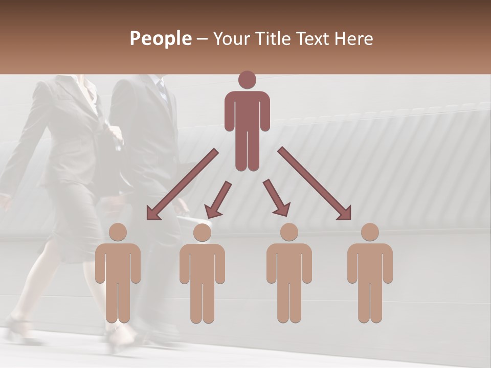 A Business Man And Woman Walking Down A Street PowerPoint Template