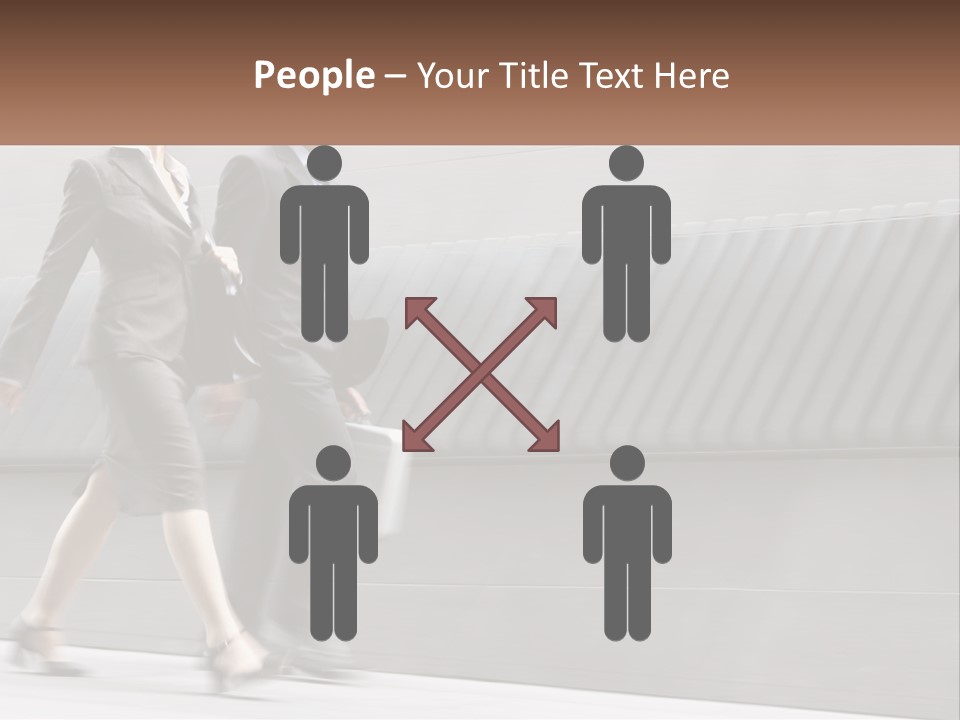 A Business Man And Woman Walking Down A Street PowerPoint Template