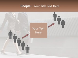 A Business Man And Woman Walking Down A Street PowerPoint Template
