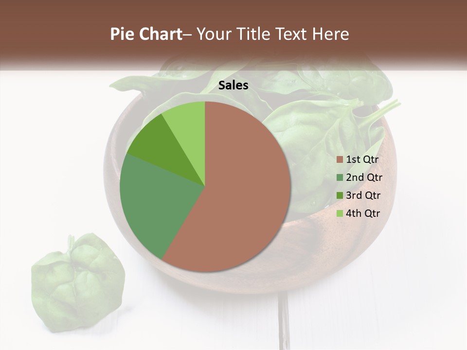 A Wooden Bowl Filled With Green Spinach Leaves PowerPoint Template