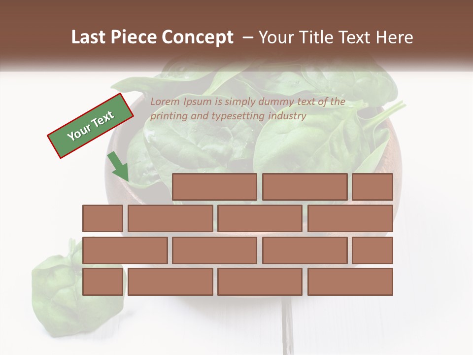 A Wooden Bowl Filled With Green Spinach Leaves PowerPoint Template