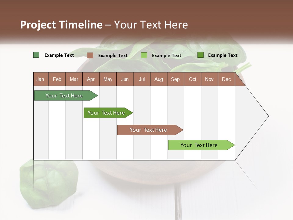 A Wooden Bowl Filled With Green Spinach Leaves PowerPoint Template