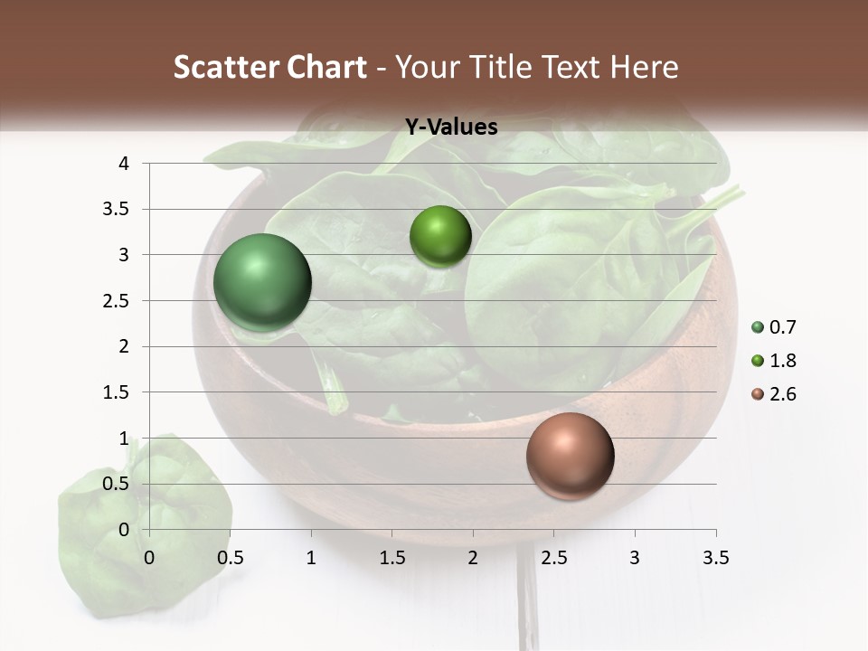 A Wooden Bowl Filled With Green Spinach Leaves PowerPoint Template