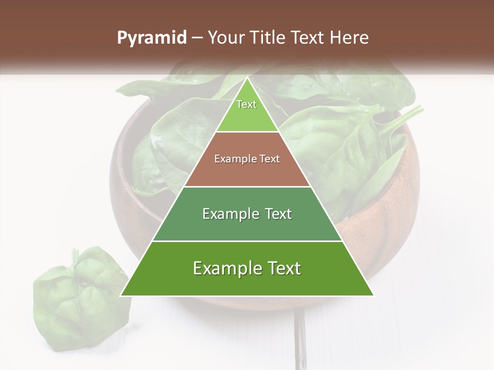 A Wooden Bowl Filled With Green Spinach Leaves PowerPoint Template