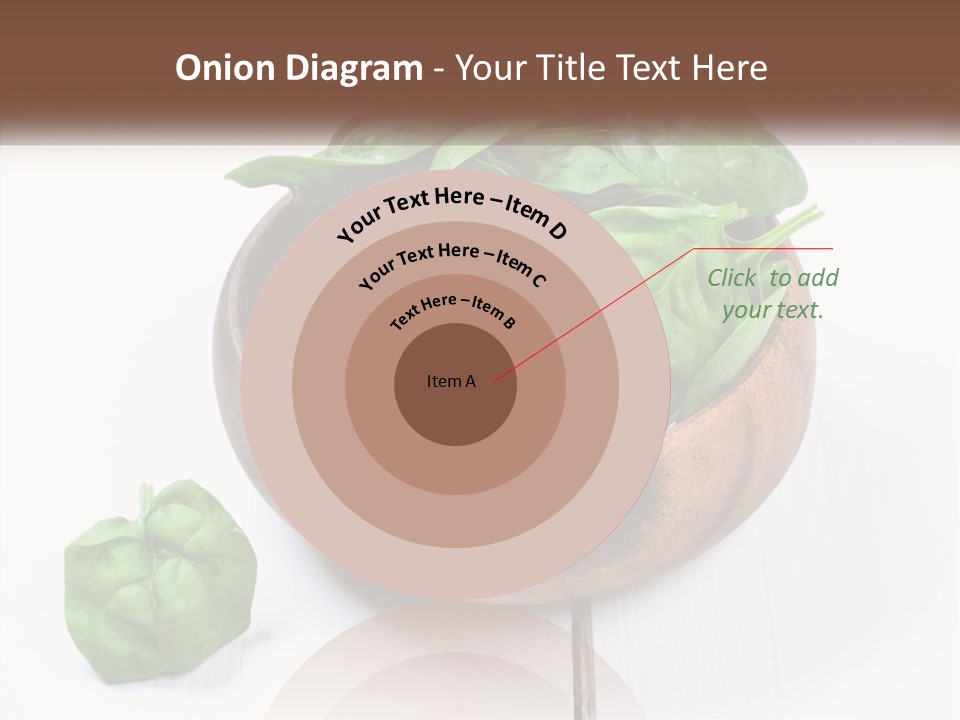 A Wooden Bowl Filled With Green Spinach Leaves PowerPoint Template