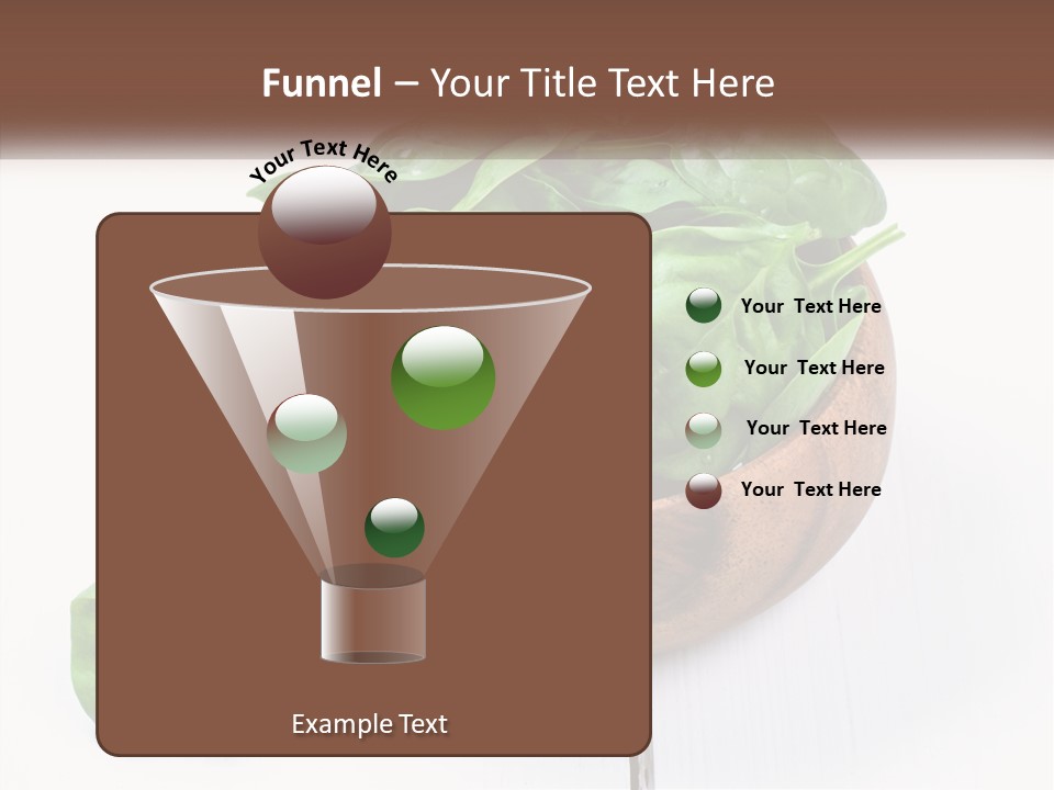 A Wooden Bowl Filled With Green Spinach Leaves PowerPoint Template