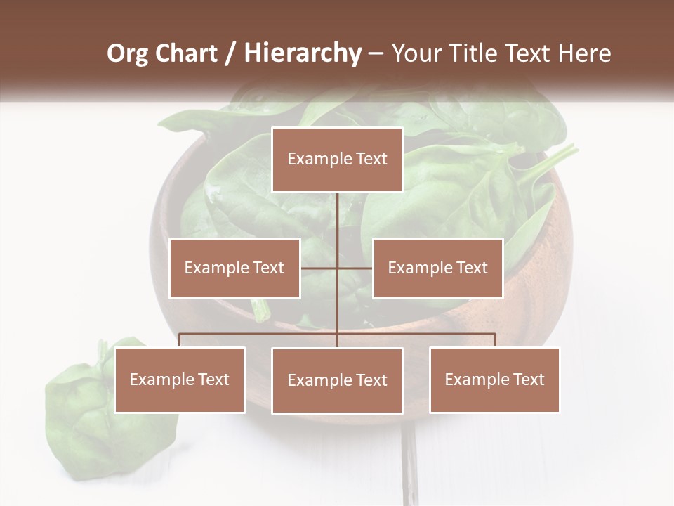 A Wooden Bowl Filled With Green Spinach Leaves PowerPoint Template