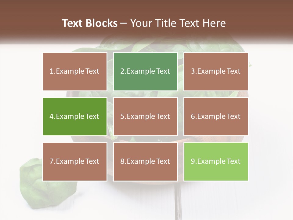 A Wooden Bowl Filled With Green Spinach Leaves PowerPoint Template