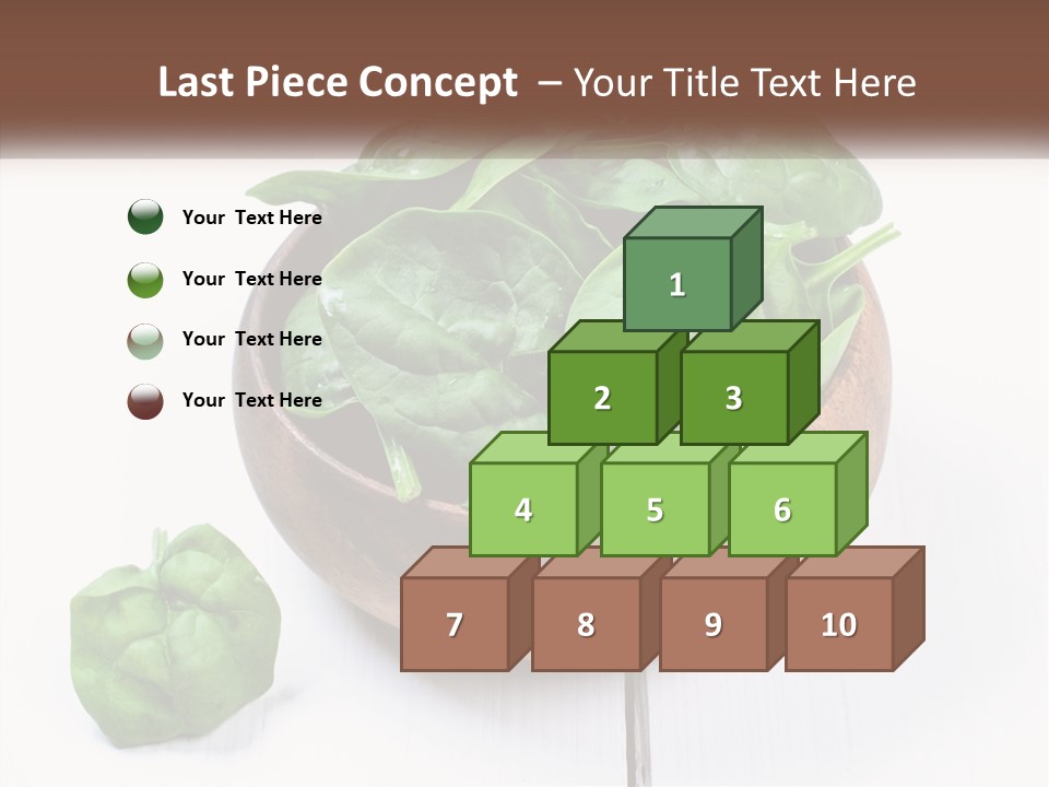 A Wooden Bowl Filled With Green Spinach Leaves PowerPoint Template