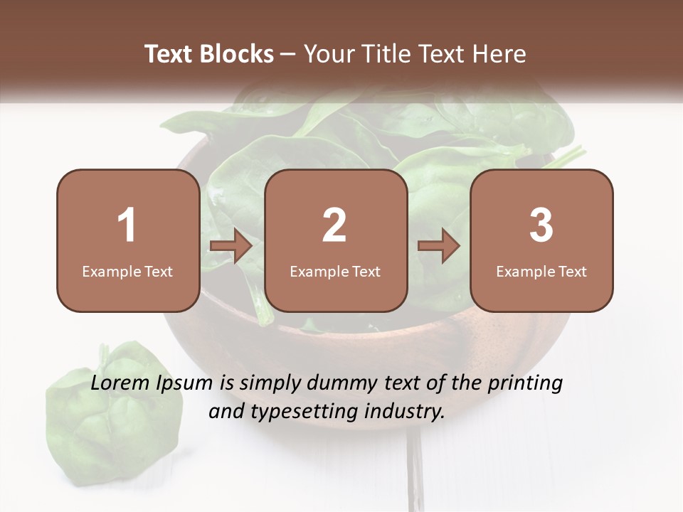 A Wooden Bowl Filled With Green Spinach Leaves PowerPoint Template