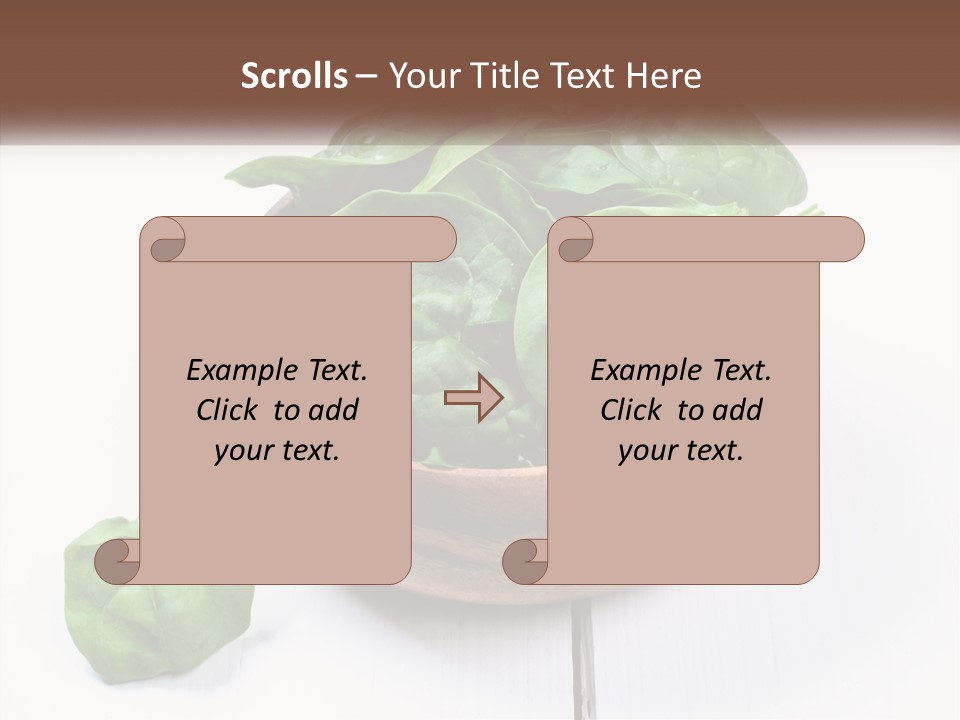 A Wooden Bowl Filled With Green Spinach Leaves PowerPoint Template