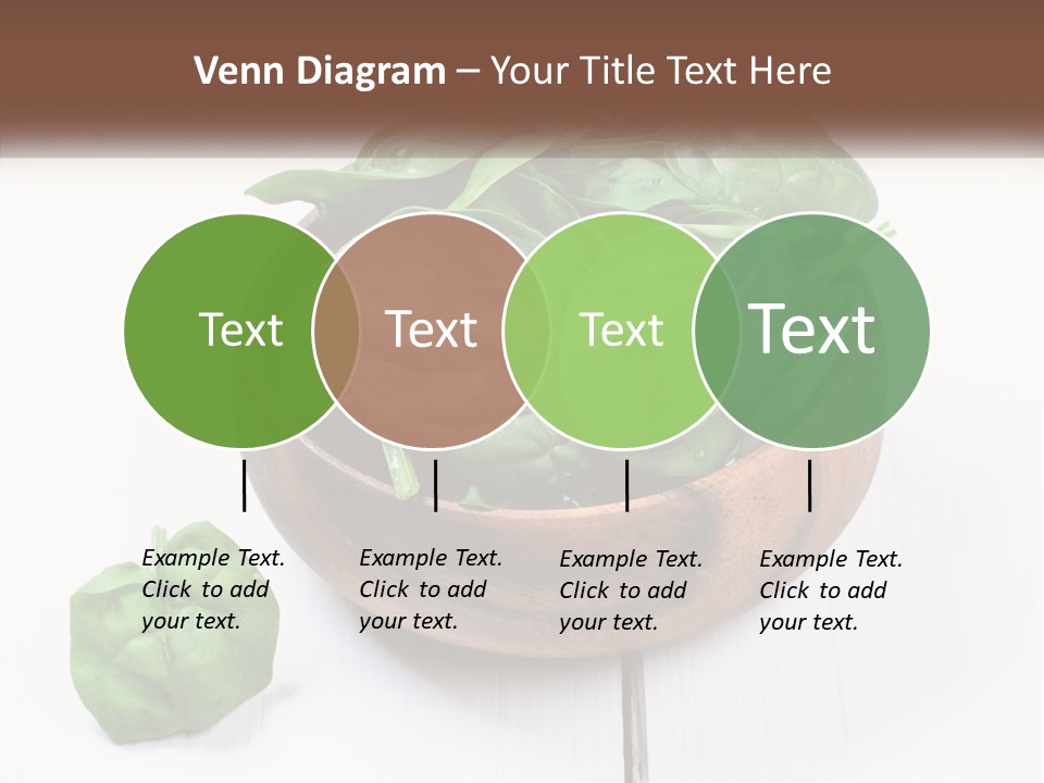 A Wooden Bowl Filled With Green Spinach Leaves PowerPoint Template