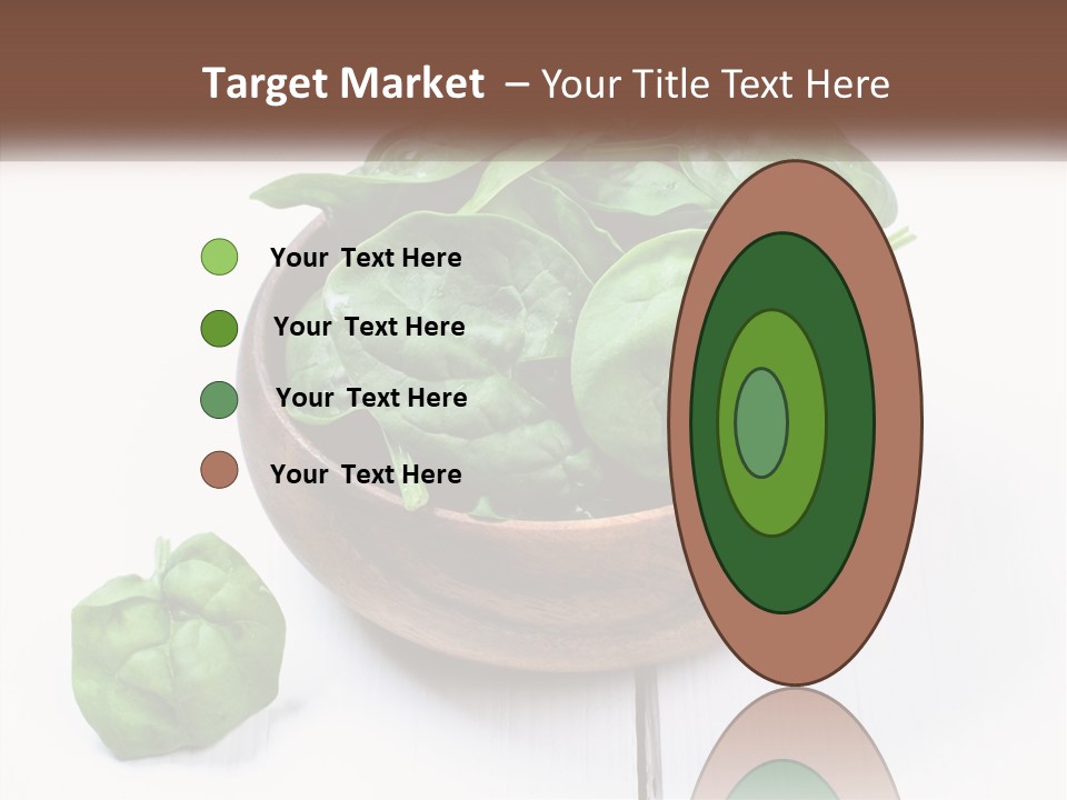 A Wooden Bowl Filled With Green Spinach Leaves PowerPoint Template