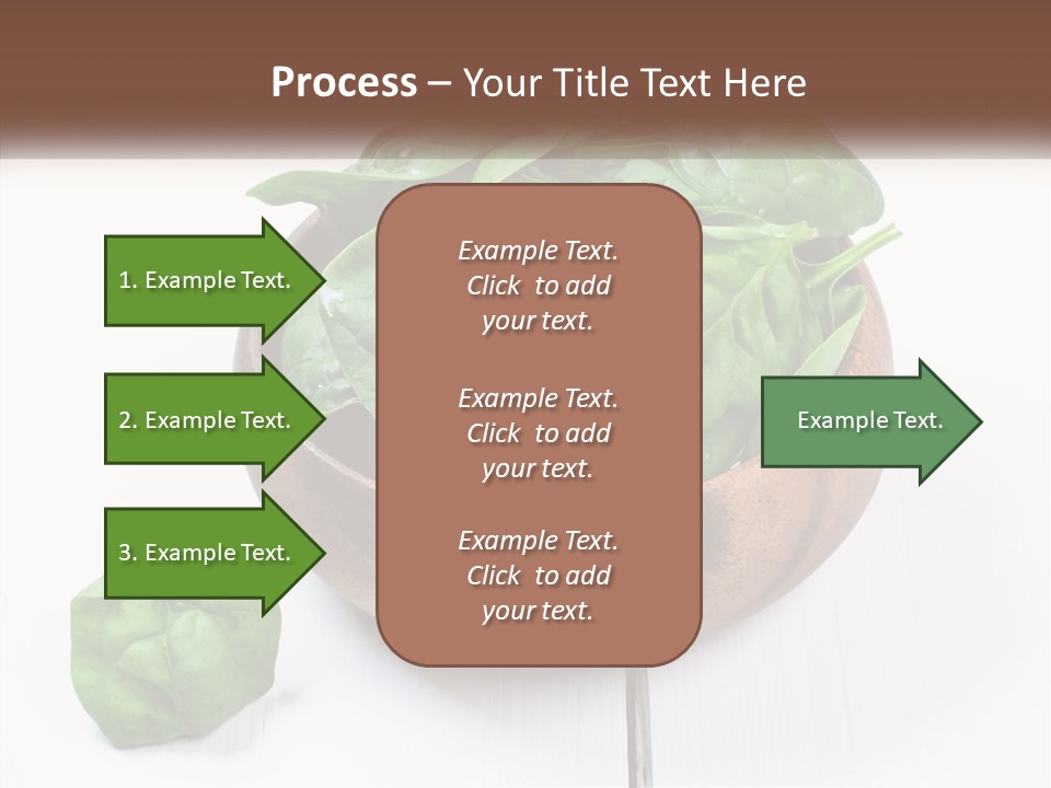 A Wooden Bowl Filled With Green Spinach Leaves PowerPoint Template
