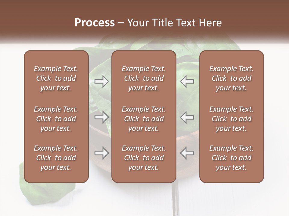 A Wooden Bowl Filled With Green Spinach Leaves PowerPoint Template