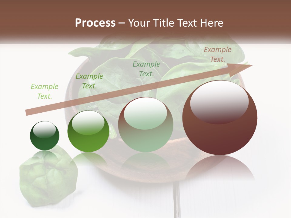 A Wooden Bowl Filled With Green Spinach Leaves PowerPoint Template