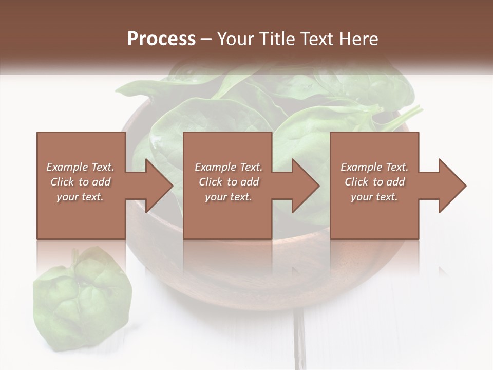 A Wooden Bowl Filled With Green Spinach Leaves PowerPoint Template