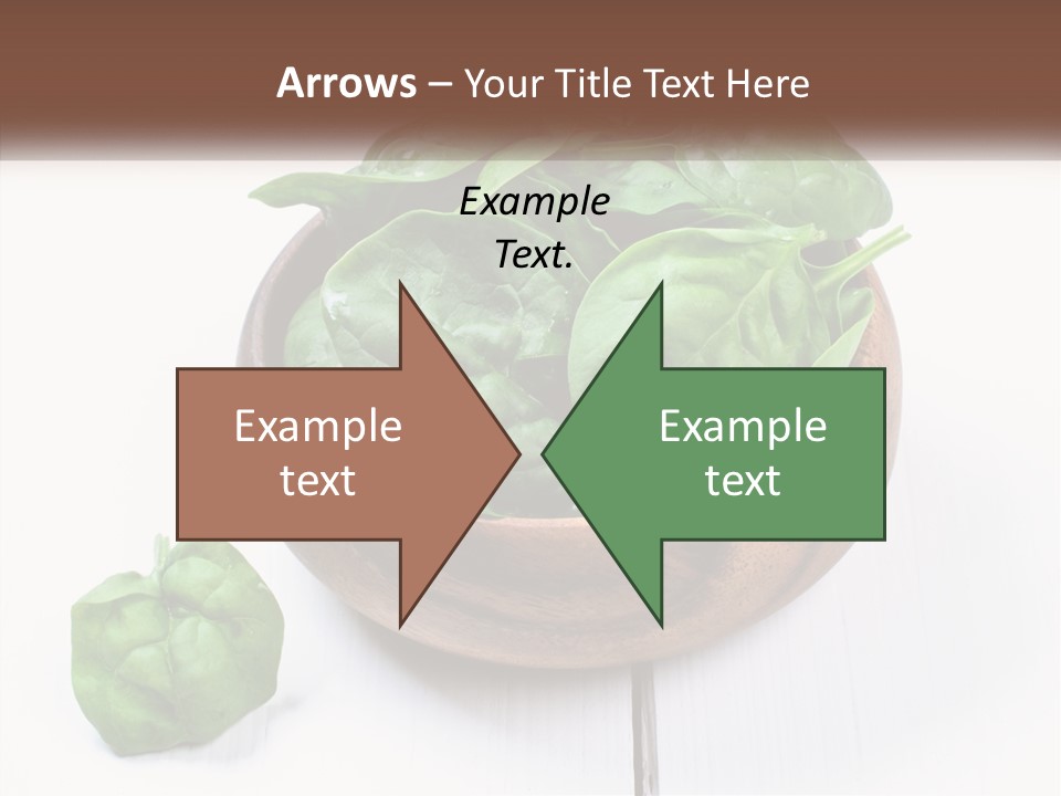 A Wooden Bowl Filled With Green Spinach Leaves PowerPoint Template
