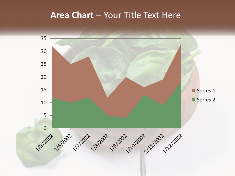 A Wooden Bowl Filled With Green Spinach Leaves PowerPoint Template
