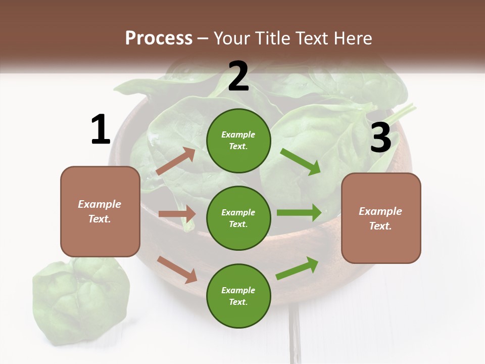 A Wooden Bowl Filled With Green Spinach Leaves PowerPoint Template