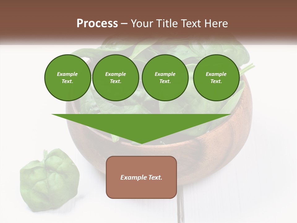 A Wooden Bowl Filled With Green Spinach Leaves PowerPoint Template