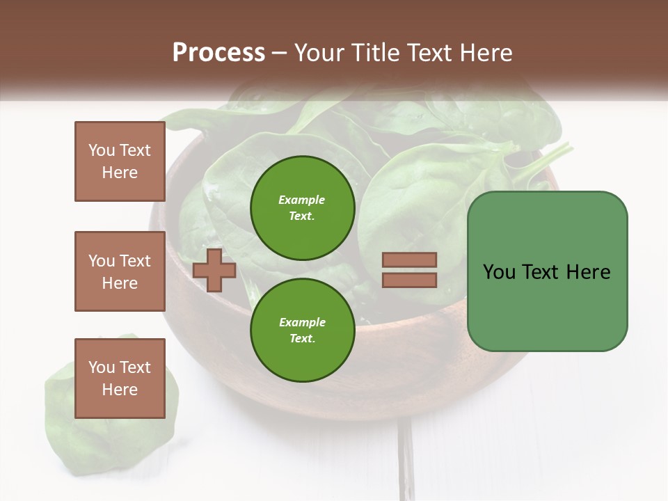 A Wooden Bowl Filled With Green Spinach Leaves PowerPoint Template