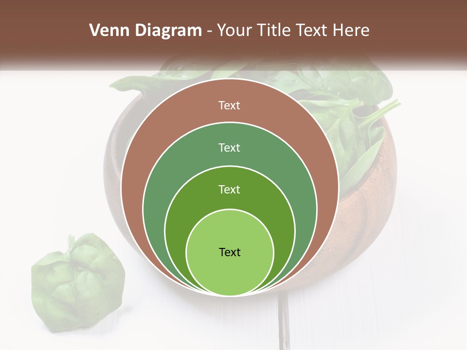 A Wooden Bowl Filled With Green Spinach Leaves PowerPoint Template