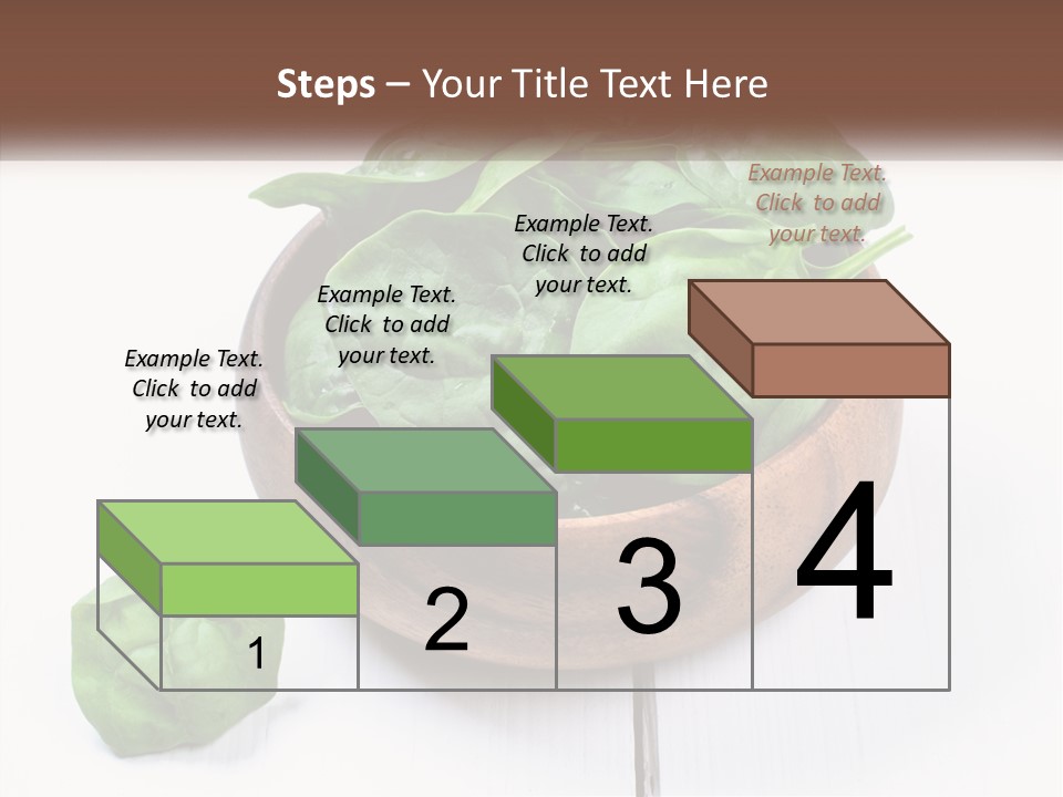 A Wooden Bowl Filled With Green Spinach Leaves PowerPoint Template