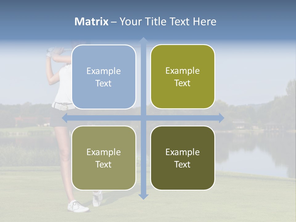 A Woman Is Playing Golf On A Beautiful Day PowerPoint Template