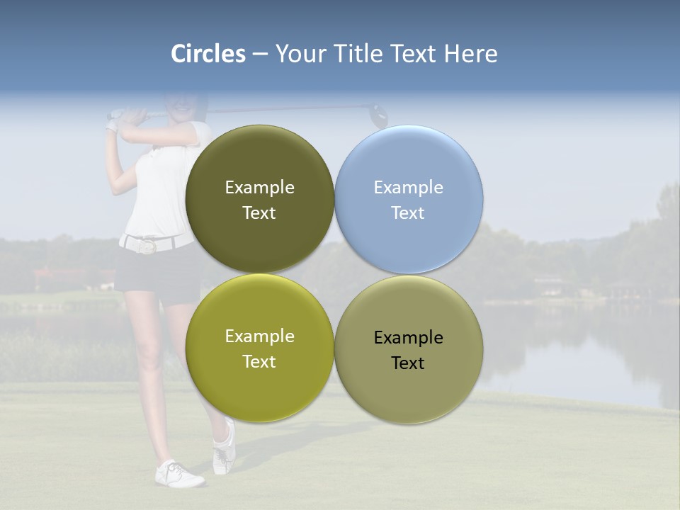 A Woman Is Playing Golf On A Beautiful Day PowerPoint Template