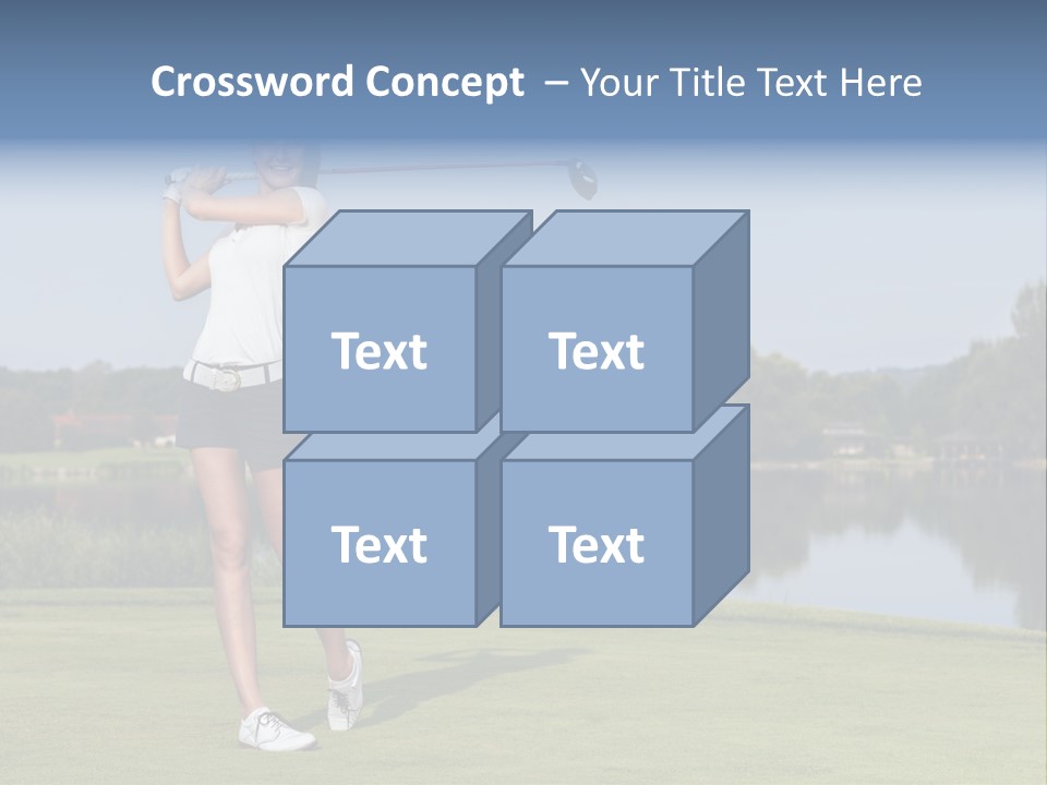 A Woman Is Playing Golf On A Beautiful Day PowerPoint Template