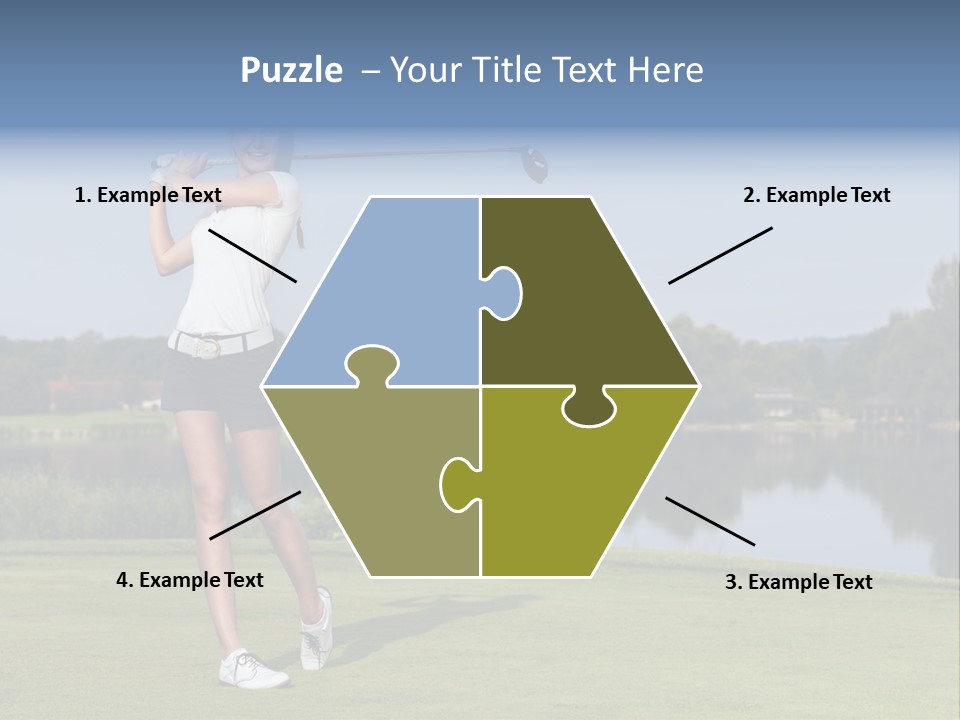 A Woman Is Playing Golf On A Beautiful Day PowerPoint Template