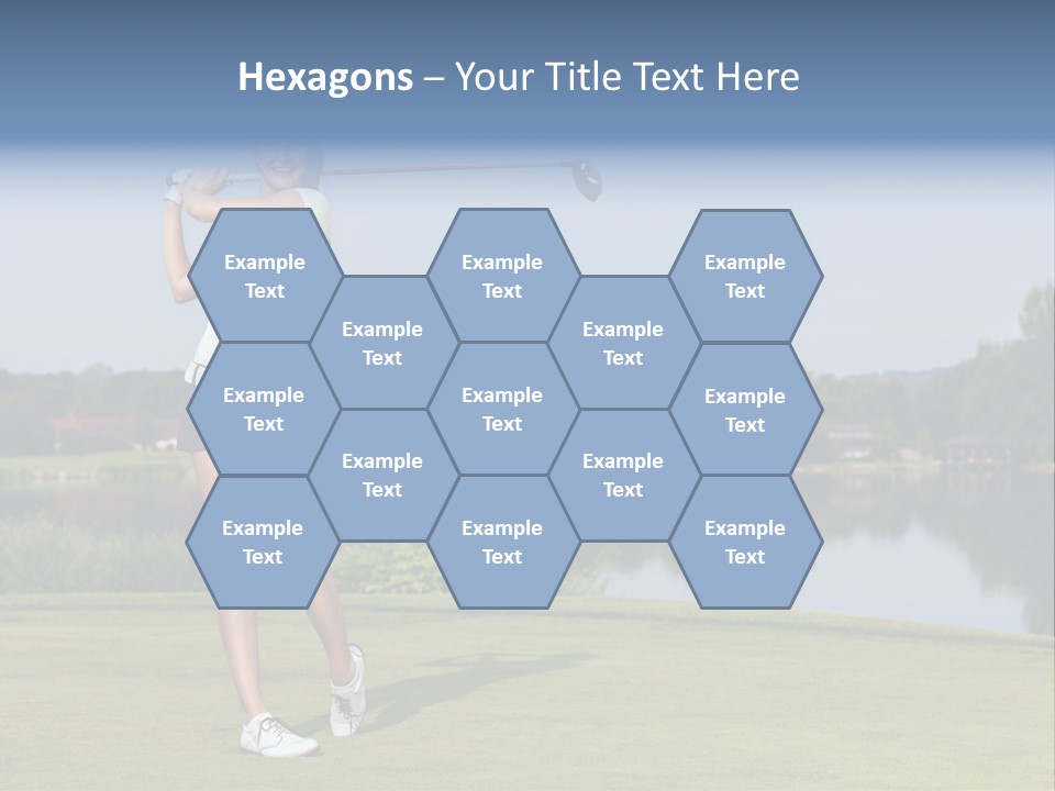 A Woman Is Playing Golf On A Beautiful Day PowerPoint Template