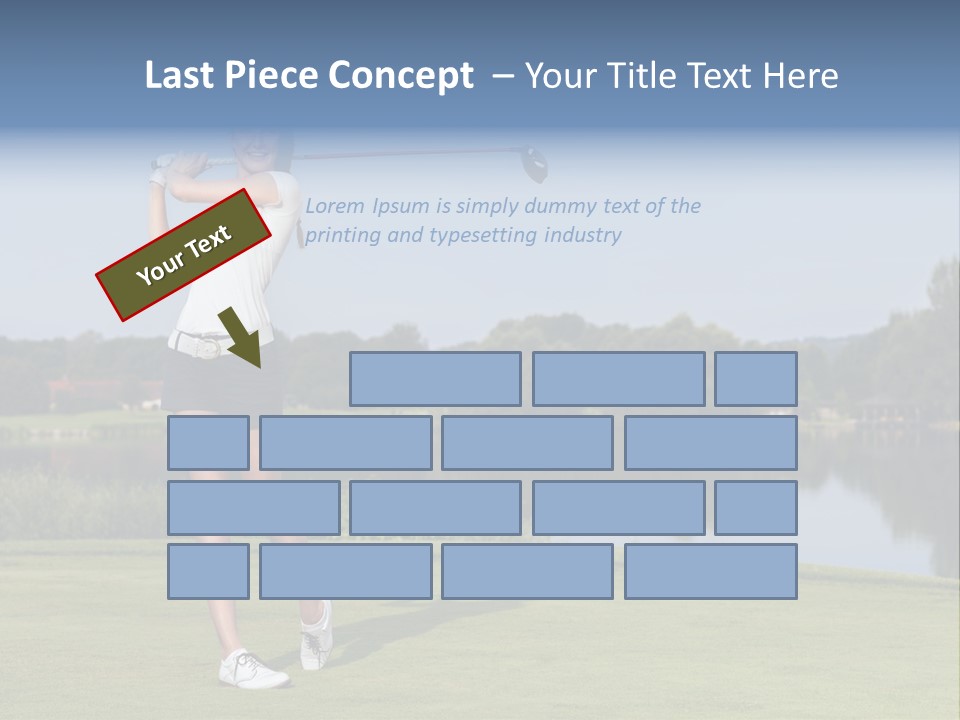 A Woman Is Playing Golf On A Beautiful Day PowerPoint Template