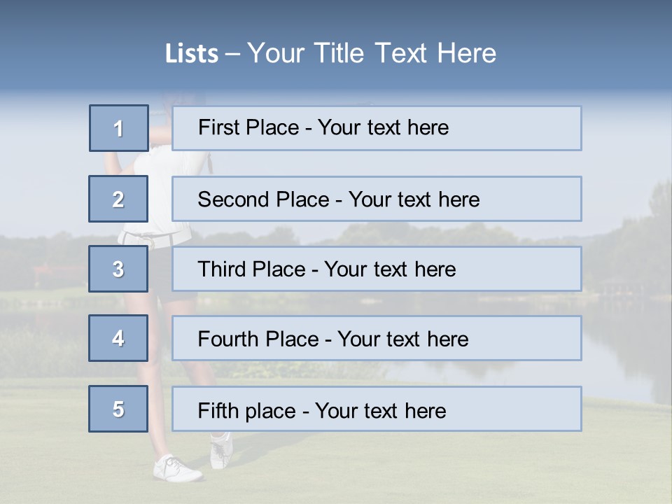 A Woman Is Playing Golf On A Beautiful Day PowerPoint Template