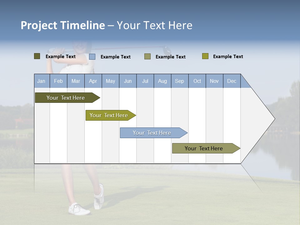 A Woman Is Playing Golf On A Beautiful Day PowerPoint Template