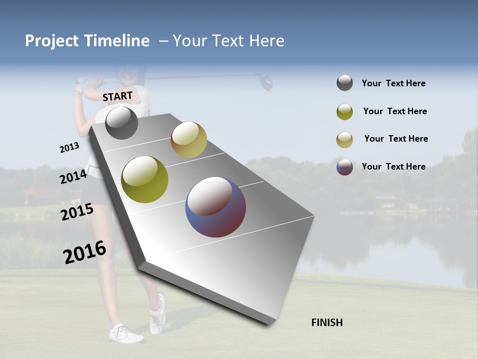 A Woman Is Playing Golf On A Beautiful Day PowerPoint Template