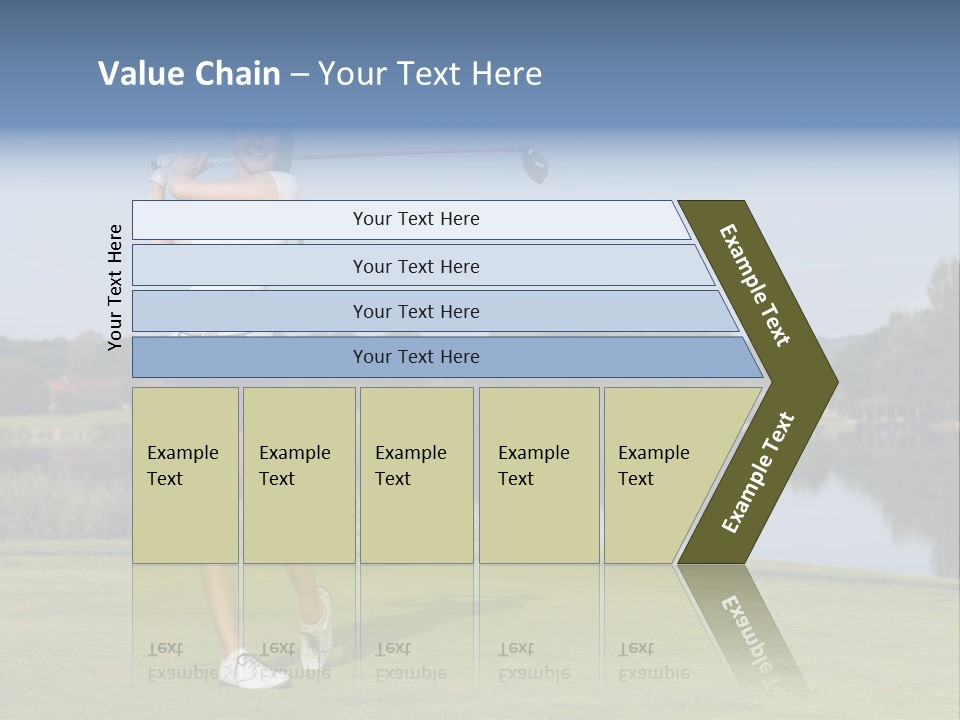 A Woman Is Playing Golf On A Beautiful Day PowerPoint Template