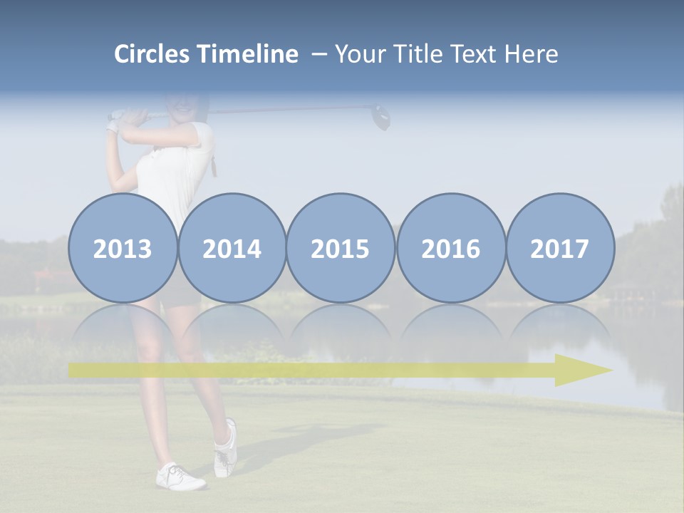 A Woman Is Playing Golf On A Beautiful Day PowerPoint Template