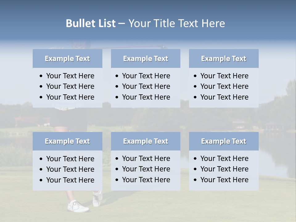 A Woman Is Playing Golf On A Beautiful Day PowerPoint Template