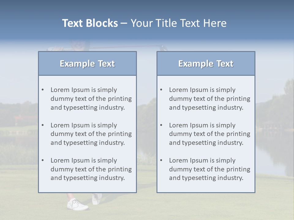 A Woman Is Playing Golf On A Beautiful Day PowerPoint Template