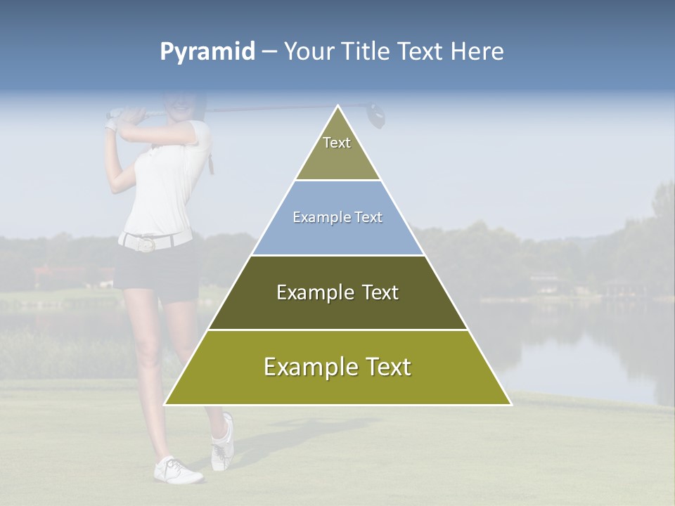A Woman Is Playing Golf On A Beautiful Day PowerPoint Template