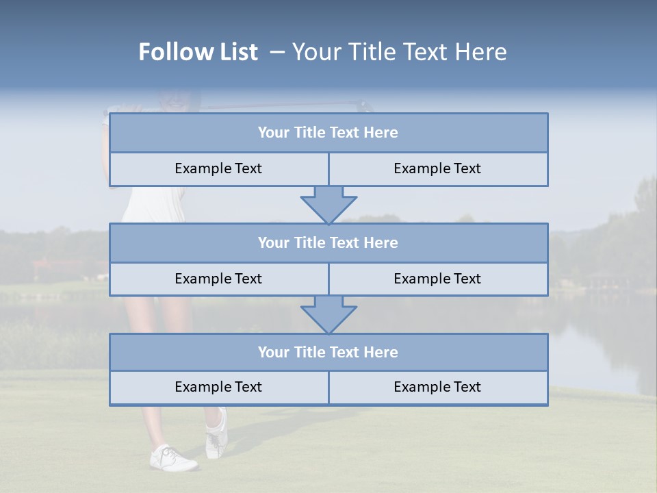 A Woman Is Playing Golf On A Beautiful Day PowerPoint Template