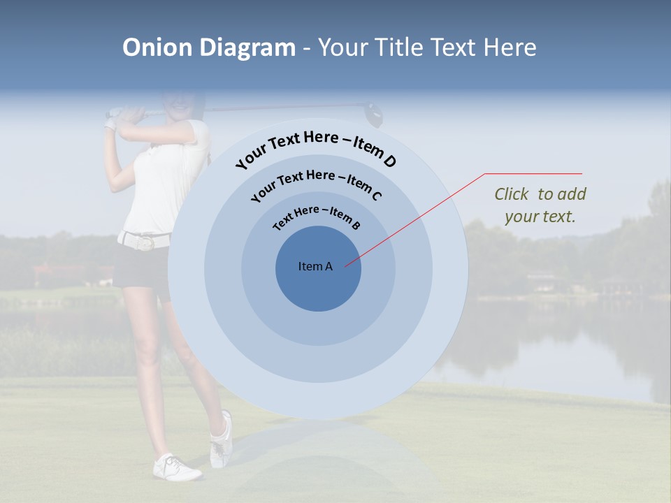 A Woman Is Playing Golf On A Beautiful Day PowerPoint Template