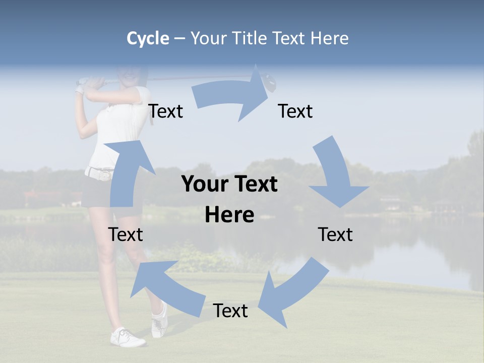 A Woman Is Playing Golf On A Beautiful Day PowerPoint Template